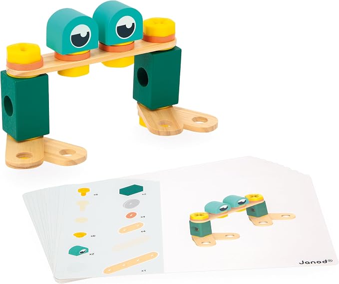 Janod - Brico'Kids 50-Piece Barrel - Building Game Child - Includes 48 Accessories + 2 Tools - Role Play - Promotes Hand Dexterity and Creativity - From 3 Years, J06453 - Image 8
