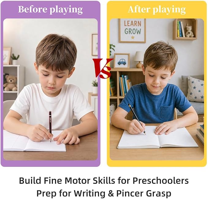 Offelec Fine Motor Games, Color Sorting Toys for Little Hands, Special Education Stacking Toy - Image 4