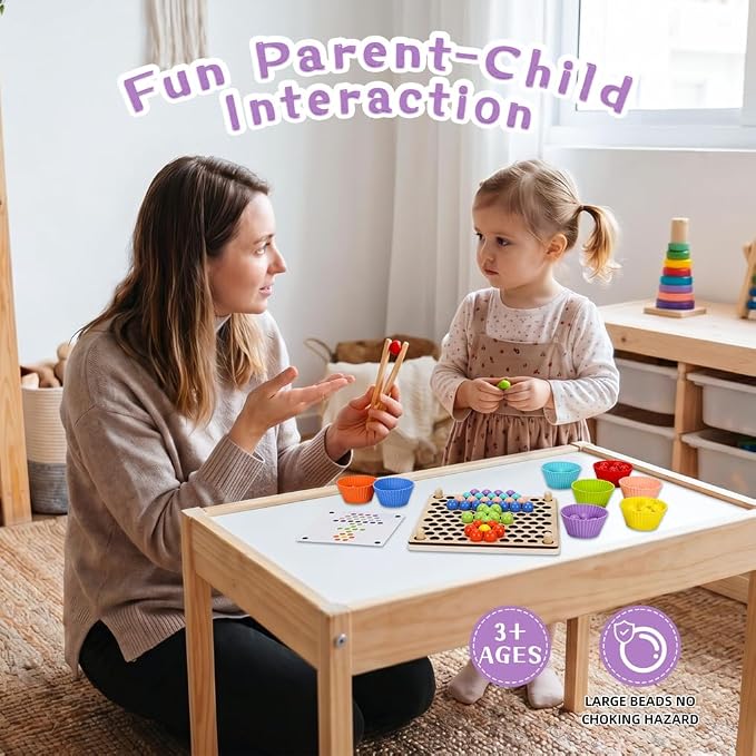 Offelec Fine Motor Games, Color Sorting Toys for Little Hands, Special Education Stacking Toy - Image 2