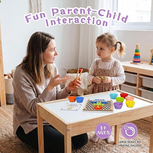 Offelec Fine Motor Games, Color Sorting Toys for Little Hands, Special Education Stacking Toy - Image 2