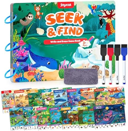 JoyCat Seek & Find Game Book - Animal Preschool Learning Activity by JOYCAT