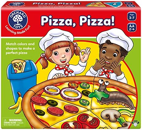 ORCHARD TOYS Moose Games, Pizza! Game. Match Colors and Shapes to Make a Perfect Pizza. for Ages 3-7 and 2-4 Players by OrchardToys