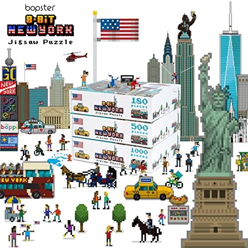 1000 Piece Puzzle - 8-bit Retro Gaming Style New York City Jigsaw Puzzles 1000 Pieces for Adults Made with 100% Recycled Cardboard - Puzzles for Adults Level 3 by bopster - Image 6