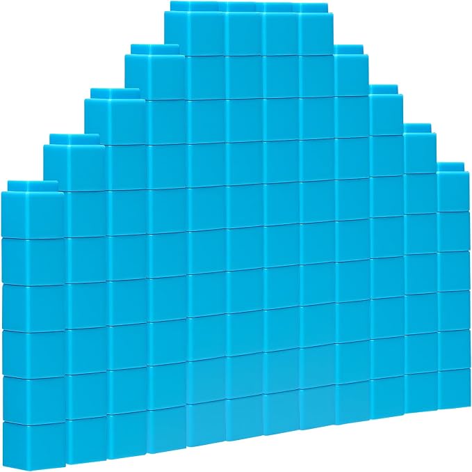 100 Pcs Light Blue Linking Cubes for Math Counting Cubes Manipulatives Plastic Counting Block Manipulative Classroom Learning Supplies for Educational Preschool Activities Boy Girl (Light Blue) by Unknown