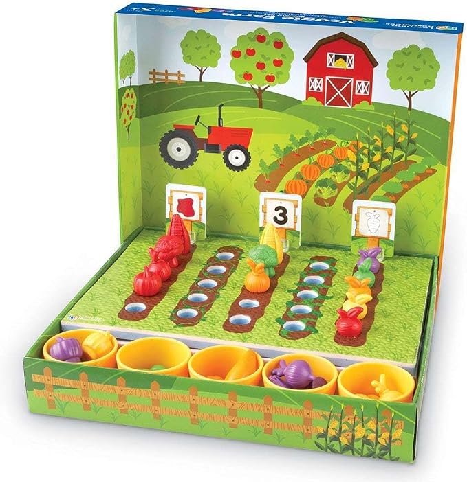 Learning Resources Veggie Farm Sorting Set - 46 Pieces, Ages 3+ Toddler Learning Toys, Preschool Toys for Color Sorting, Food Sorting Game - Image 4