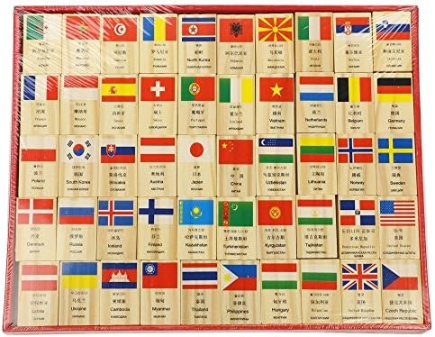 HSOMiD Wooden Educational Toys for Kids World Flag Learning Educational Toy (Domino) by HSOMiD