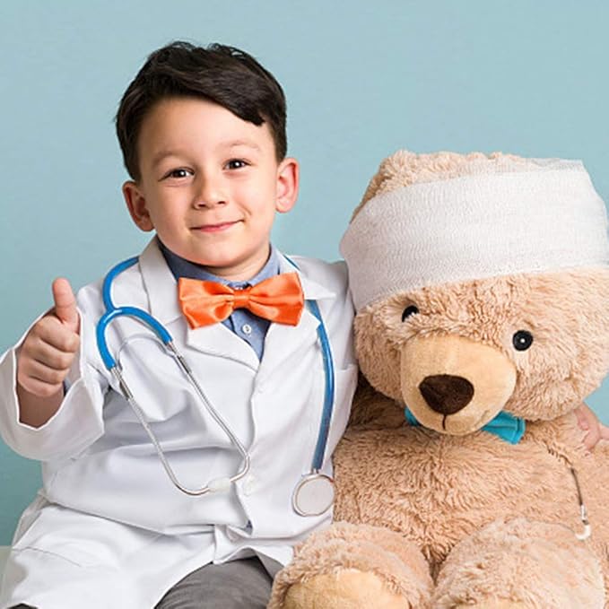 Zcaukya Kids Stethoscope, Real Working Nursing Stethoscope for Kids Role Play, Doctor Game (Blue)