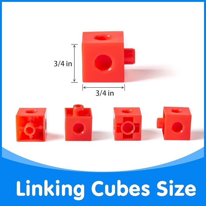 100 Pcs Math Linking Cubes with 384 Cartoon Stickers - Image 3