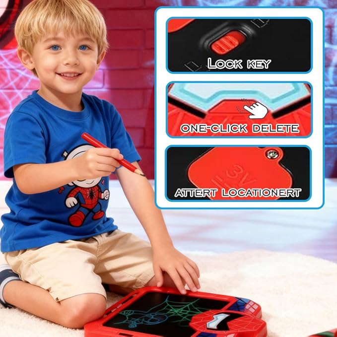 LCD Writing Tablet for Kids, 10-Inch Colorful Children Doodle Scribbler Board, Electronic Erasable Drawing Tablet, Portable Ewriter for Boys Girls Gifts for Toddler Educational Travel Birthday