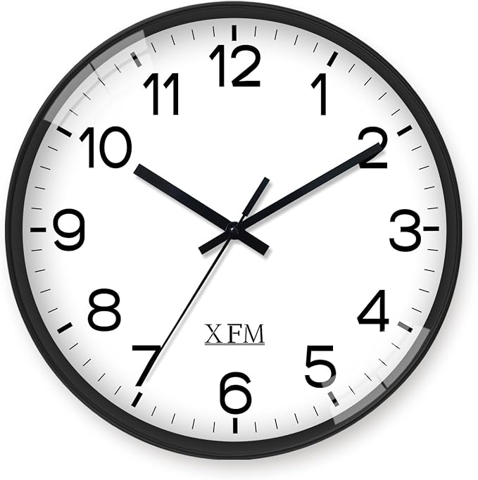 XFM 10 Inch Modern Small Wall Clocks Battery Operated Silent by XFMWallClock
