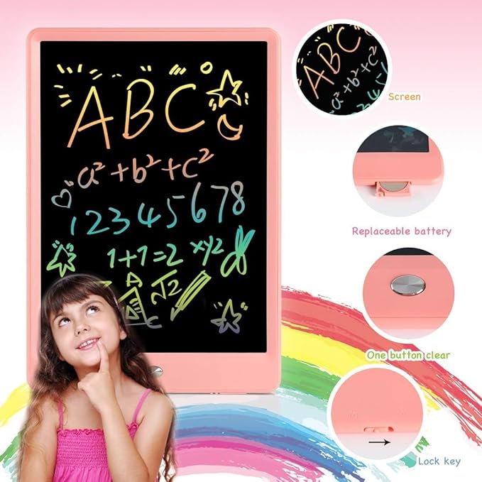LCD Writing Tablet for Kids, 10.5 Inch Colorful Electronic Board Drawing Pad for Kids, Electronic Erasable Drawing Tablet for Boys Girls Gifts for Toddler Educational Travel Birthday