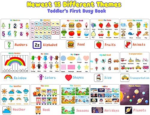 Huijing Montessori Preschool Learning Activities Busy Book - Workbook Activity Binder / Toys for Toddlers, Autism Learning Materials and Tracing Coloring Book - Image 2