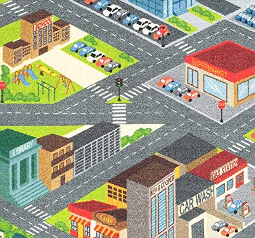 KC Cubs: Educational Rug: City Streets Road Map - 3x5' Playmat - Interactive Toy Car Route, Activity Area Carpet, Bedroom-Classroom, Baby-Toddler-Kids - Image 2