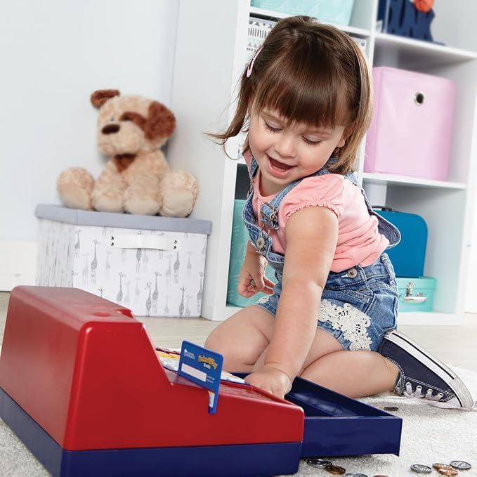 Learning Resources Pretend & Play Calculator Register Toy - Kids Play Set & Credit Card Toy, Register for Kids, Pretend Grocery Store Shopping Playset for Toddlers, Teaching Math Set - Image 2