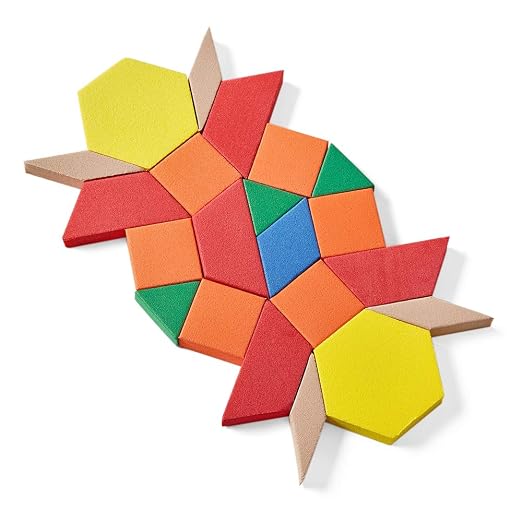 hand2mind Foam Pattern Blocks Set, Geometric Manipulatives and Sorting Shapes for Preschool and Kindergarten, Set of 250 - Image 7