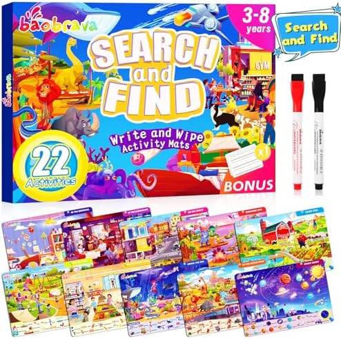 Baobrava Search and Find Game Books, Preschool Learning Activities for Kids by BaobravaDirect