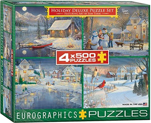 Holiday Deluxe Puzzle Set by Sam Timm 500-Piece Puzzle by EuroGraphics