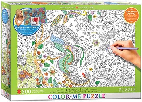EuroGraphics Tropical Birds Color Me Puzzle (500 Piece) by EuroGraphics