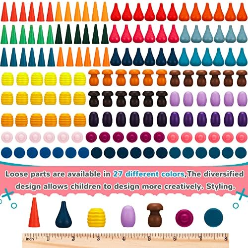 Chivao Loose Parts Play Materials Set, Wooden Mandala Toys Kit,162 Pcs - Image 2
