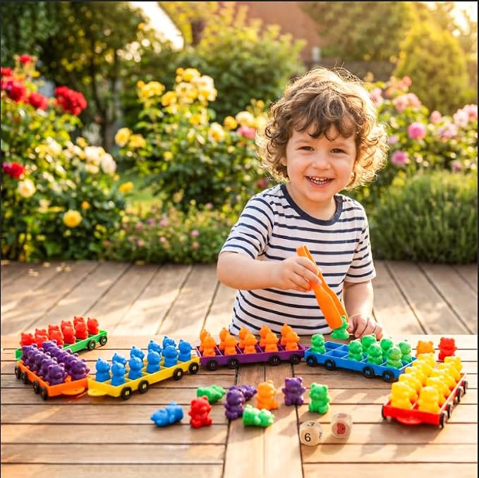 Bmag Counting Bears with Matching Trains, Preschool Learning Toys Color Recognition and Math Learning Games, STEM Educational Toy Gift for Kids Age 3 4 5 Year Old Boys Girls - Image 2