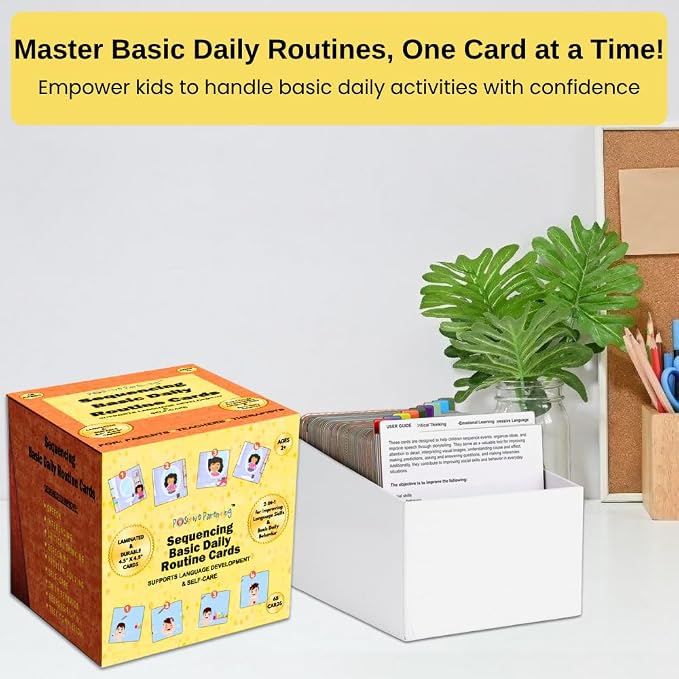 Sequencing Basic Daily Routine Conversation Cards | Learning Material for Social Skills & Emotional Intelligence | Speech Therapy Resources | ESL, Articulation, Storytelling, Sequencing Card Game - Image 5