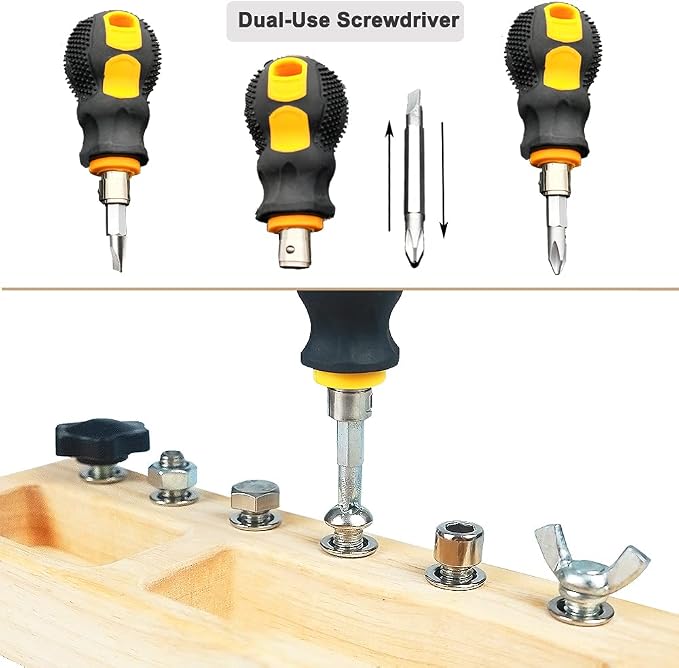 14 Pcs Kids Montessori Screwdriver Board Set, Wooden Screw Driver Activities Tools Montessori Toys for 3 4 5 Year Old, Basic Skills Educational Sensory Learning Toy for Kids Toddlers Preschool - Image 3
