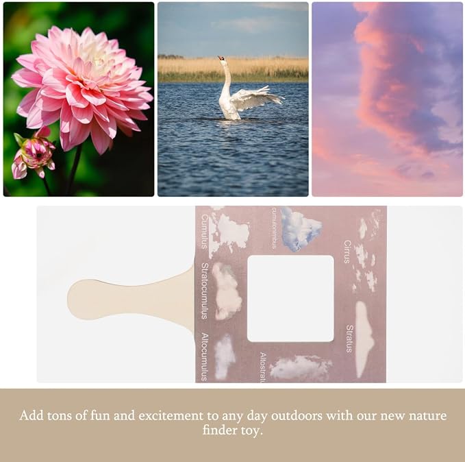 COHEALI Nature Guide Finder Viewer Outdoor Identification Guide Tool for Cloud Identification and Nature Photography Double-Sided Frame for Kids Exploration - Image 4