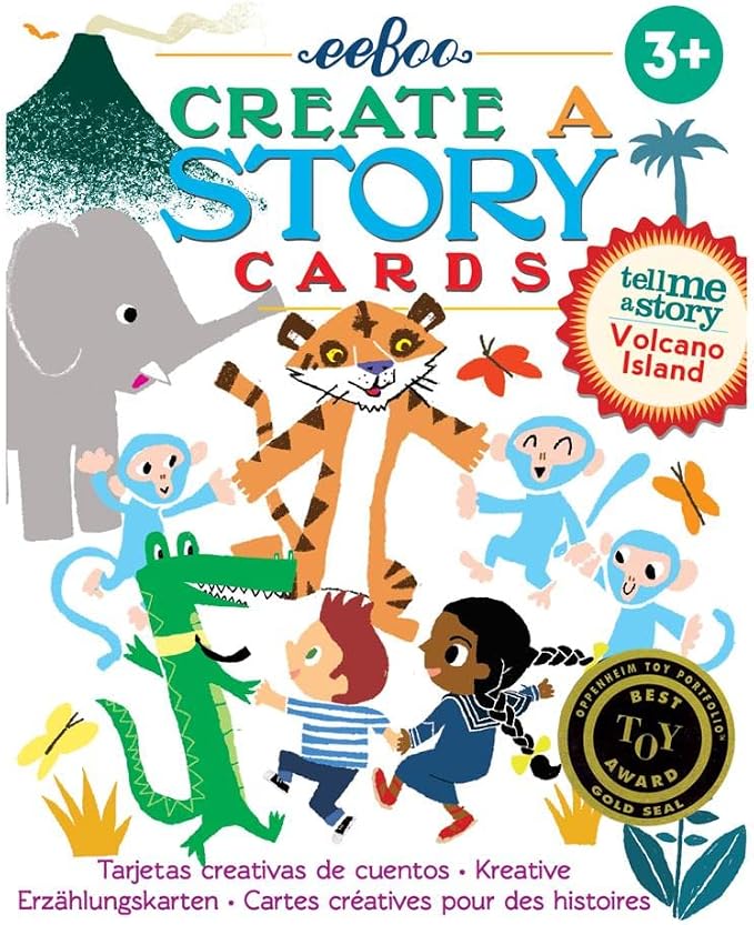 eeBoo: Volcano Island Create a Story Pre-Literacy Cards, 36 Cards with Colorful Characters, Encourages Imagination, for Ages 3 and up - Image 2