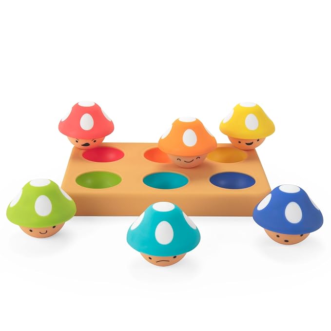 Sassy Mischievous Matching Mushrooms, Sorting Board, Social Emotional Learning Toy, STEM, 12+ Months by Sassy