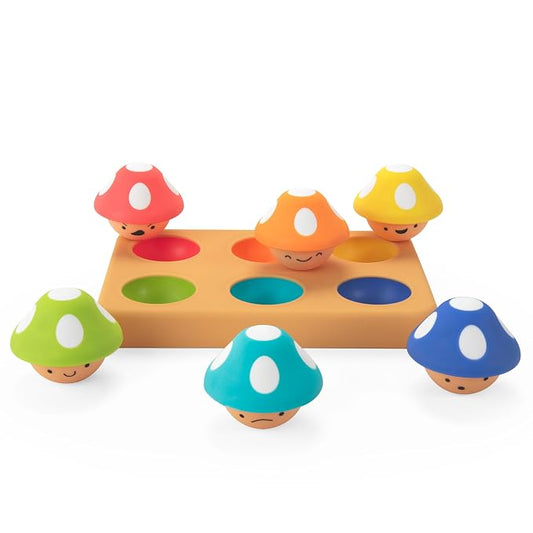 Sassy Mischievous Matching Mushrooms, Sorting Board, Social Emotional Learning Toy, STEM, 12+ Months by Sassy