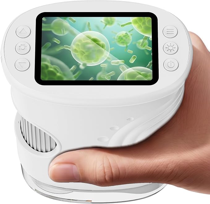 4K 1000X Handheld Digital Microscope for Kids with 2.0" IPS Screen(White) by ASPOVENTOYS