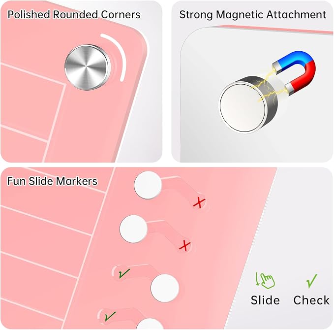 NiHome Magnetic Chore Chart with Sliders, Acrylic to Do List Planning Board - Image 2