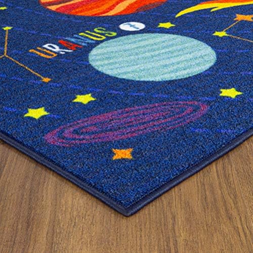 KC Cubs 3x5 Outer Space Solar System Toy Car Road Rug – Educational Play Mat Carpet for Kids, Toddlers, Nursery, Classroom, Playroom, Baby Daycare - Image 5