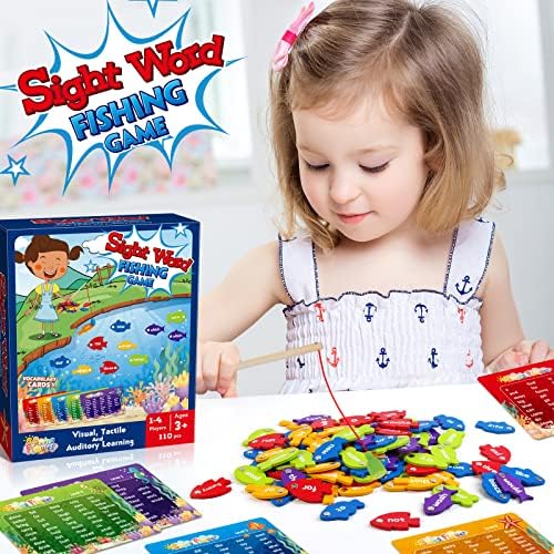 SpringFlower Wooden Magnetic Sight Word Fishing Game, Sight Word Educational Toy for Age of 3,4,5,6 Year Old Kids, Boys & Girls,Homeschool,Visual, Tactile and Auditory Learning - Image 4