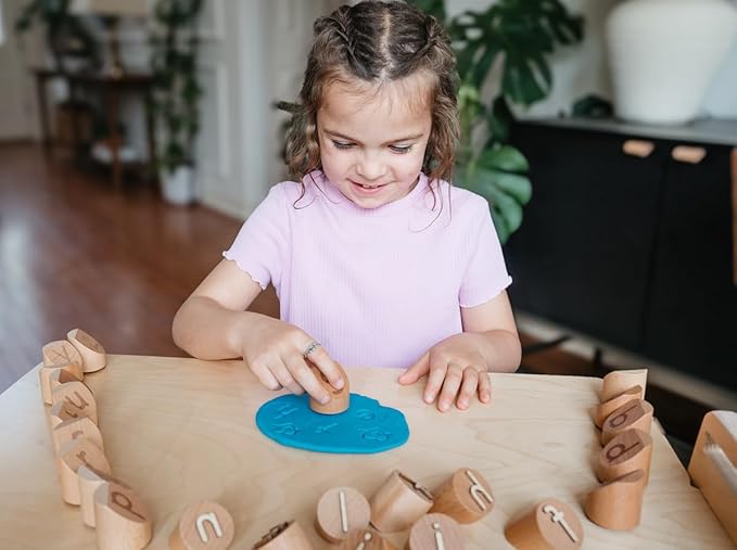 Alphabet Playdough Stamps for Kids - Lowercase Letter Stamp Set - ABC Toddler Clay Dough Stampers