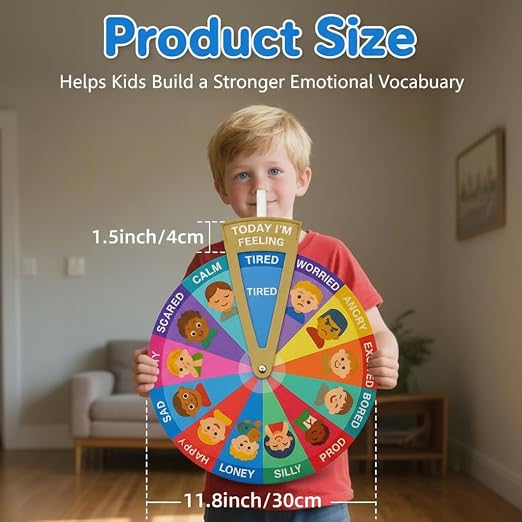 Feelings Wheel for Kids, Soft Plush Preschool Learning Chart for Toddlers and Autism Children, Portable Calming Corner Items - Image 7