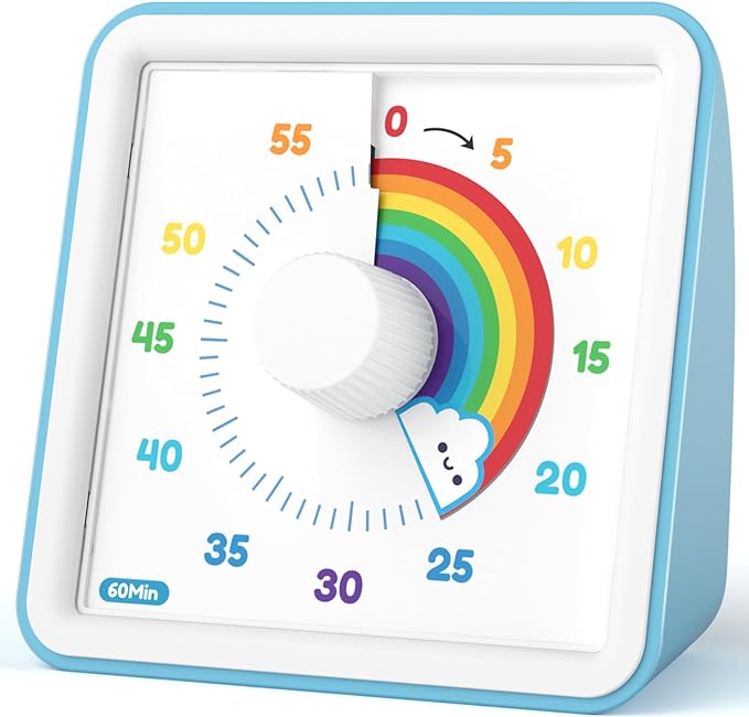 LIORQUE Visual Timer for Kids, 60 Minute Rainbow Countdown Timer, Blue by LIORQUEProducts