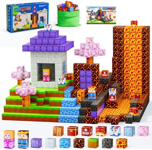 Magnetic Blocks - Build Magnet World Magic Portal Set, Magnetic Tiles Building Blocks Toddler Toys STEM Sensory Outdoor Toys for 3+ Year Old Boys & Girls, Creative Kids Games Kids Toys-120PCS by Unknown
