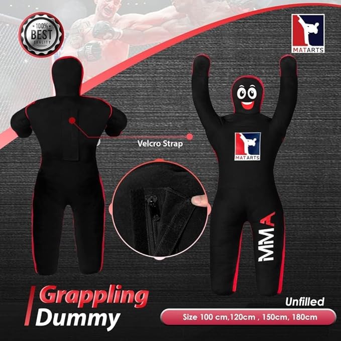 MMA Grappling Punching Dummy for Kids Combat Sports BJJ jiu Jitsu Judo Karate Taekwondo Wrestling Buddies Tackling and Boxing Dummies (47" / 4 Feet) - UNFILLED - Image 5