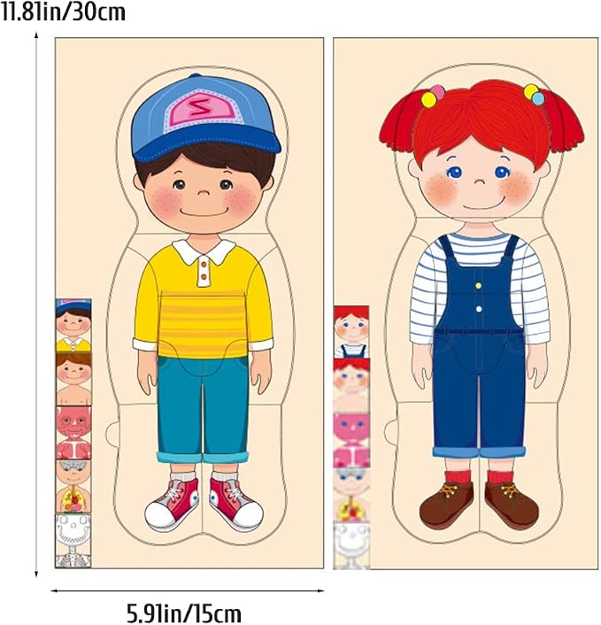 Childrens Human Body Puzzle Thickened Body Organ Learning Game, Sturdy Educational Toy for Boys Girls, 15 * 2 * 30cm Size (#1) - Image 7