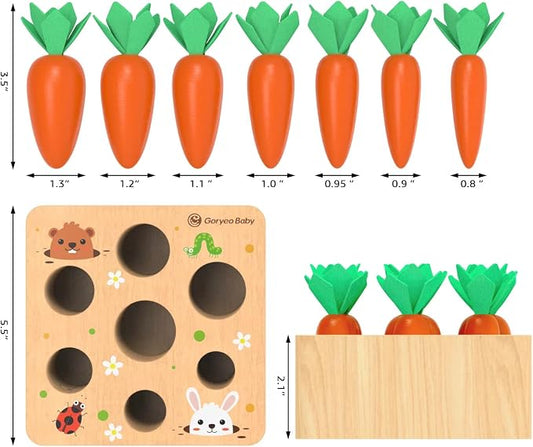 KMTJT Montessori Carrot Harvest Game Wooden Toy for 2 3 Year Old Toddlers - Image 2
