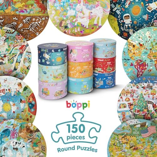 boppi Seasons Round Jigsaw Puzzle with 100% Recycled Card Spring Summer Autumn and Winter Scenes 150 Pieces for Children 5 6 7 8 Years 58cm Diameter - Image 7