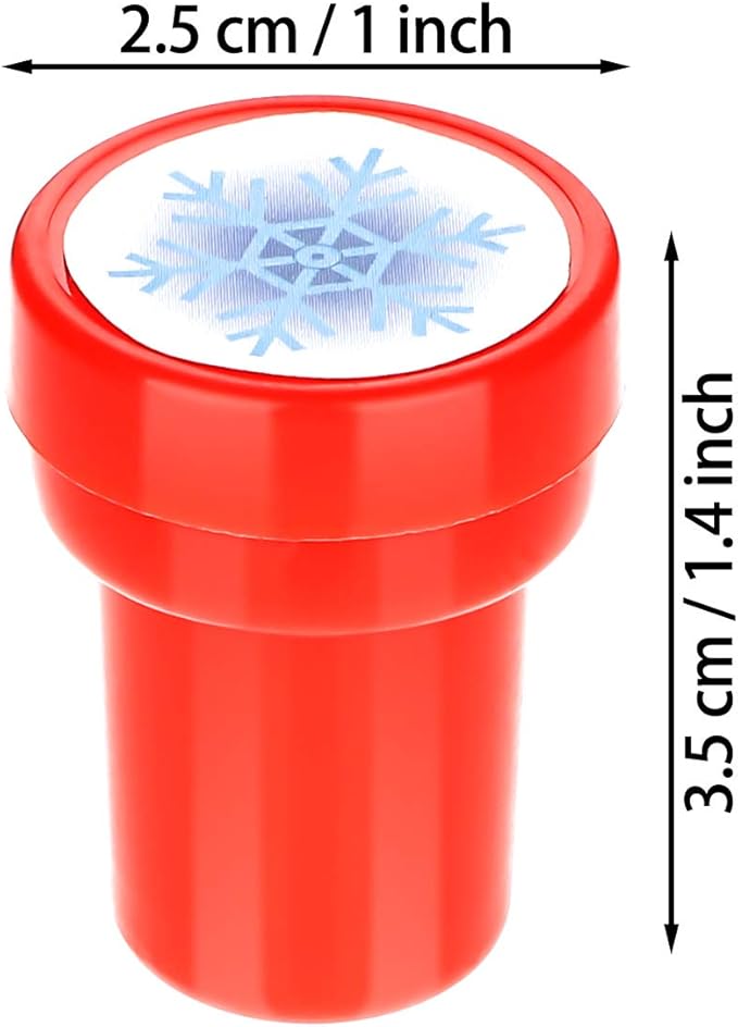 36 Pieces Snowflake Stamps Winter Stamps Bulk Plastic Colored Self Ink Assorted Snowflake for Card Making Christmas Party Favors, 6 Styles(Colorful)