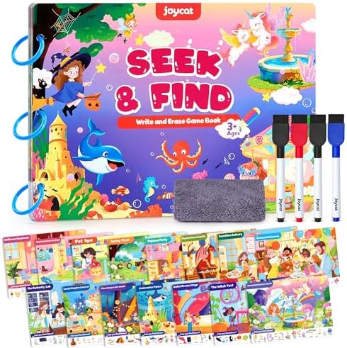 JoyCat Seek & Find Game Book, Educational Toys for Girls Ages 3-6 by JOYCAT