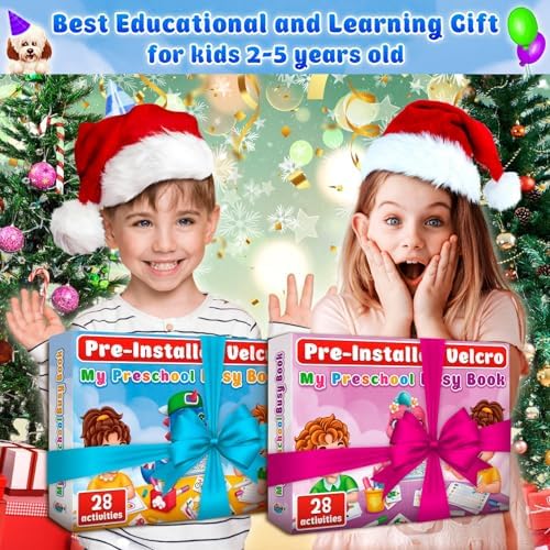 Curious 2 Learn Busy Book for Toddlers 3-5 – Montessori Preschool Learning Activities, Velcro Sensory Toy, Travel Toys Airplane Car, 28 Activities with Carry Bag & Markers – Pre-K Gift Boys Girls - Image 4