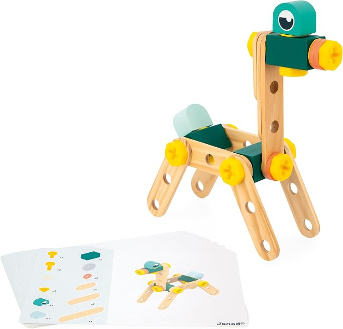 Janod - Brico'Kids J06454 100-Piece Barrel - Building Game Child - 98 Components + 2 Tools - Role Play - Promotes Hand Dexterity and Creativity - From 3 Years - Image 2