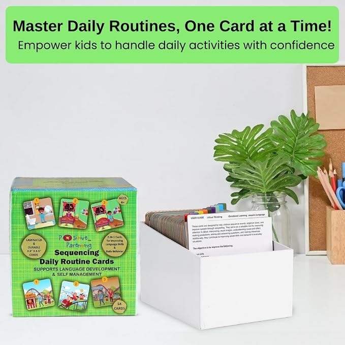 Sequencing Daily Routine Conversation Cards | Learning Material for Social Skills & Emotional Intelligence| Speech Therapy Resources | Articulation, ESL & Storytelling Cards | Sequencing Card Game - Image 2