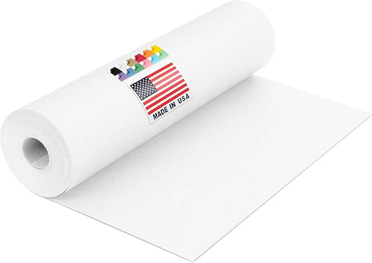 USA Made 12" x 1200" White Kraft Paper Roll, 45 lbs Thickness, American Quality Colored Kraft Paper for School, Bulletin Board - Odorless, Non-Toxic, Safe for Kids