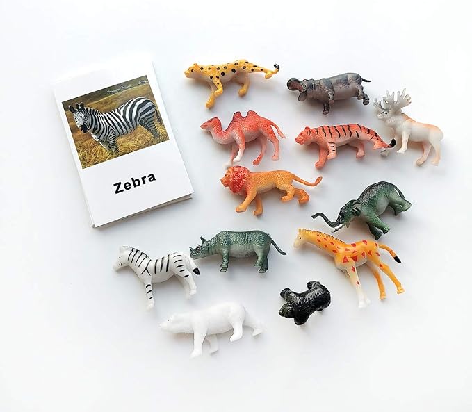 MEROCO Montessori Forest Animal Figurines Matching Cards Kids Preschool - Image 2
