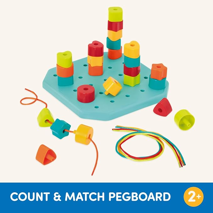 Battat Toddler, Count & Match Stacking Pegboard Toy - Image 6